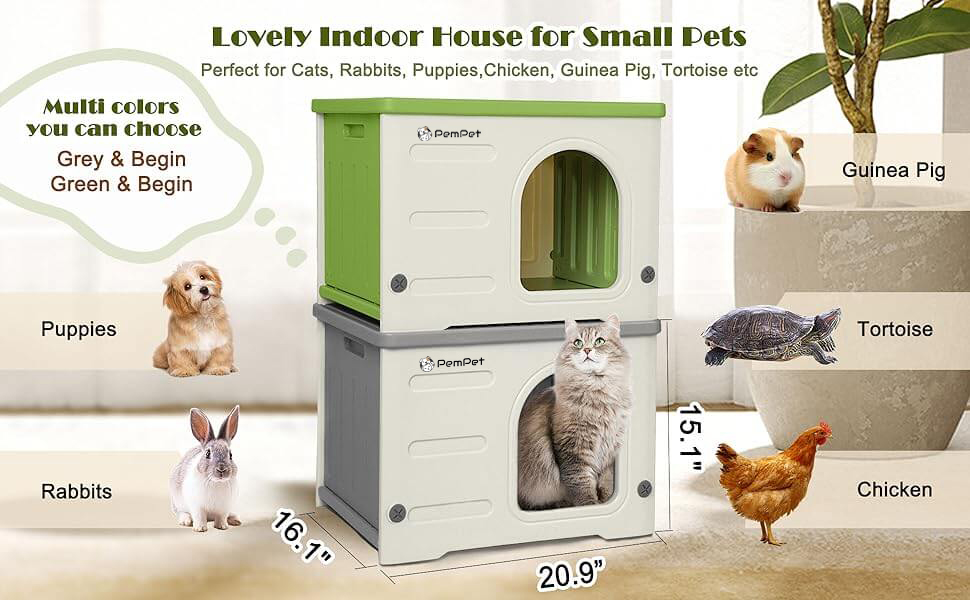 Waterproof Cat House for Outdoor Indoor Plastic Small Pet Shelter 37 Cat House logo pic 10