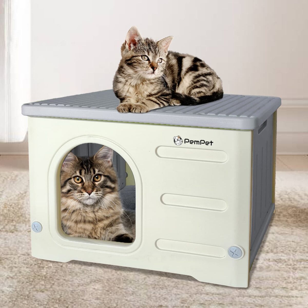 Waterproof Cat House for Outdoor Indoor Plastic Small Pet Shelter - Image 13