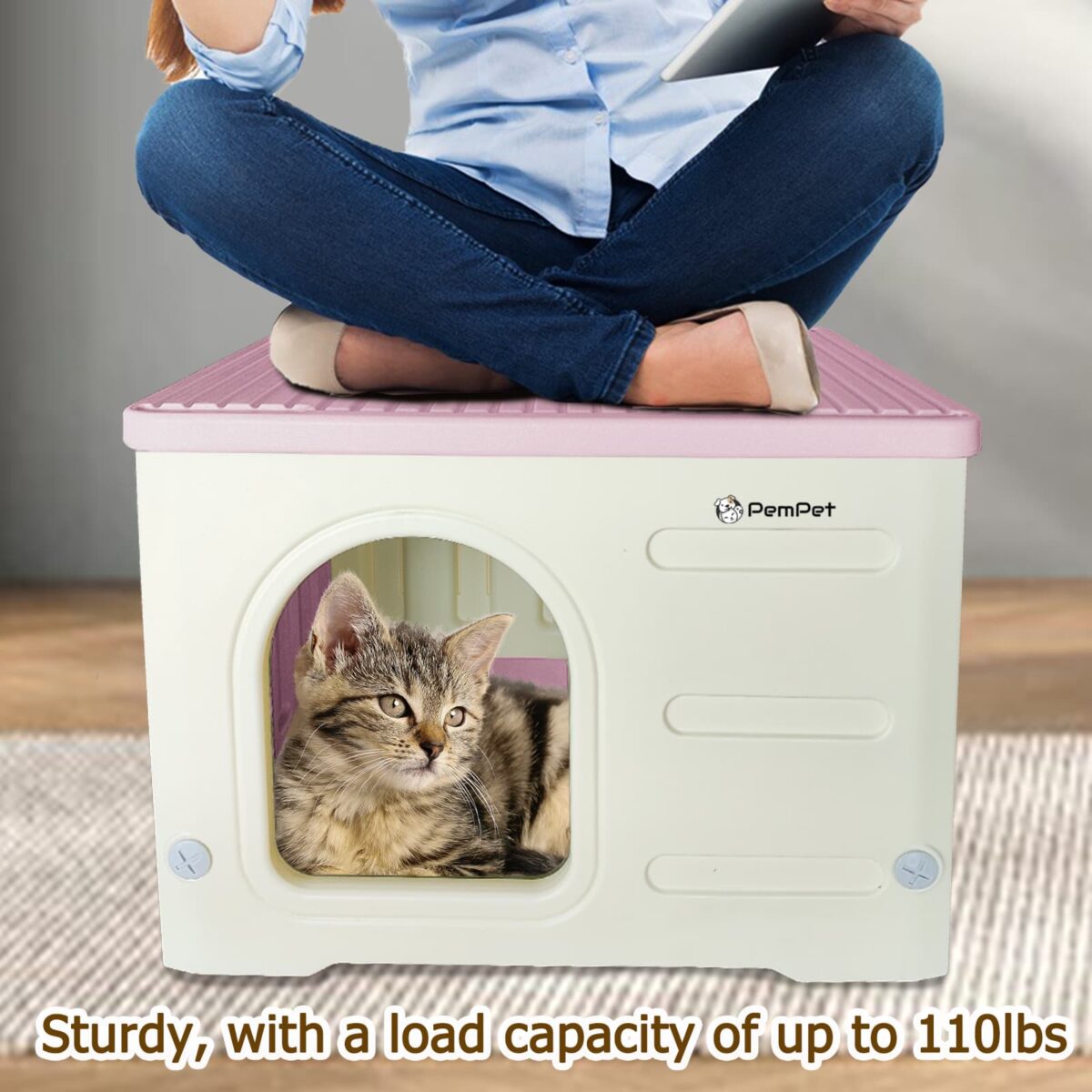 Waterproof Cat House for Outdoor Indoor Plastic Small Pet Shelter - Image 11