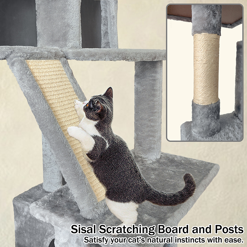 70' Cat Tree Tower With Cat Condons Scratcher And Perchs 36 70in cat tree 2