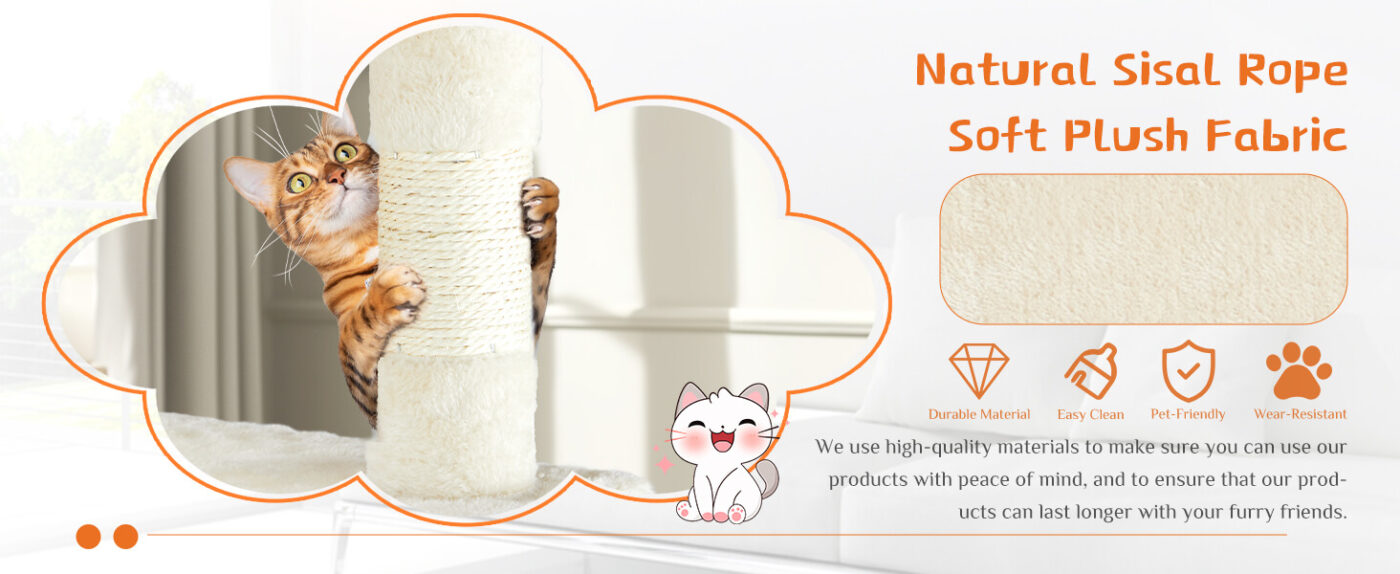 57' Multi-Level Cat Tree Furniture With Perch Cozy Cat Tower Cat Condo and Scratching Post 32 Multi Level Cat Tree 13