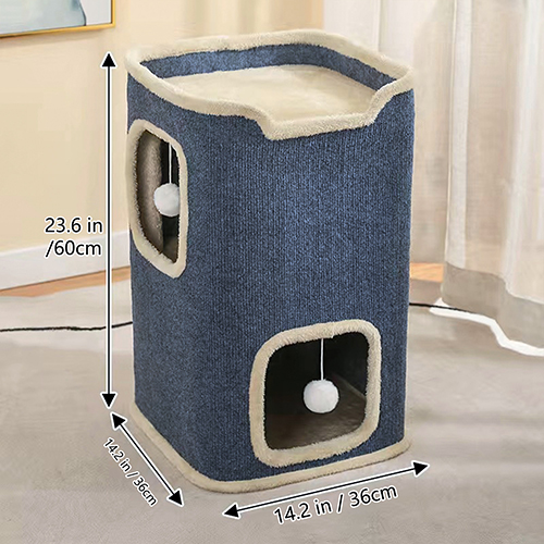 Multi-Layer Cat House Indoor Cat Climbing Tree Condo Cave with Furry Ball 42 cat cando 2