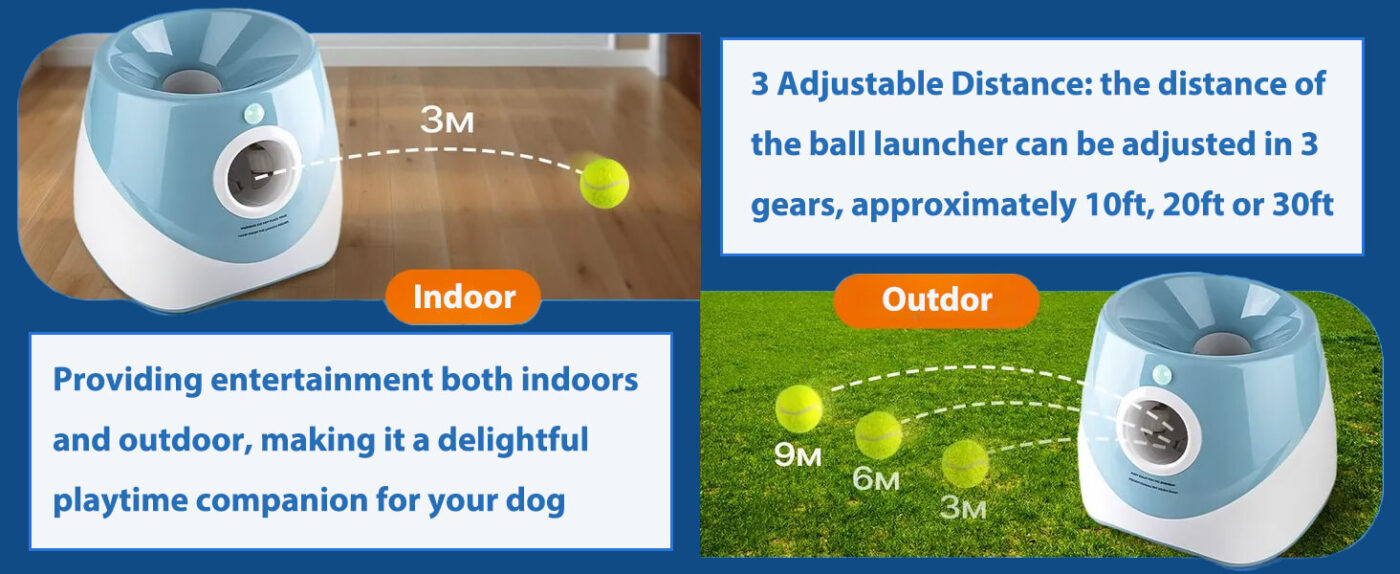 Automatic Ball Thrower Tennis Ball Shooter Launcher For Small and Medium Dogs 32 Automatic Ball Launcher 22