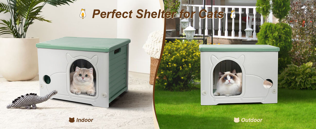Indoor Outdoor Plastic Cat House 12