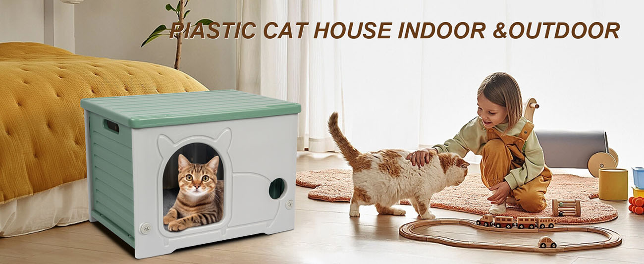 Indoor Outdoor Plastic Cat House Weatherproof Stackable Cat House Shelter 40 Indoor Outdoor Plastic Cat House 9